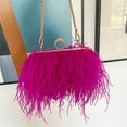 thumbnail image 4 of Women's Evening Clutch Bag Ostrich Feather Chain Shoulder Bag Banquet Wedding Purses Handbag Crossbody Bags for Party, 4 of 19