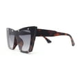 thumbnail image 3 of Rimless Gothic Horn Stud Oversized Rectangle Cat Eye Sunglasses Tortoise - Smoke, 3 of 4