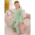 thumbnail image 5 of GYRATEDREAM 1-6T Toddler Baby Girl Two Piece Pajamas Set Long Sleeve Ruffle Button Down Cotton Pajamas Top Pants Sleepwear Clothes, 5 of 9
