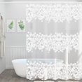 thumbnail image 3 of CSCHome White Floral Style Shower Curtain, Machine Washable Waterproof Shower Curtain, Suitable for Hotel Home Use 72 X 72 Inch(White), 3 of 8