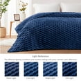 thumbnail image 3 of Whale Flotilla 60"x 80" Twin Size Blanket for Bed with Expanded 3D-Jacquard Pattern, Fuzzy Soft Cozy Exquisite Blankets or All Season, Warm and Fluffy, Navy Blue, 3 of 10