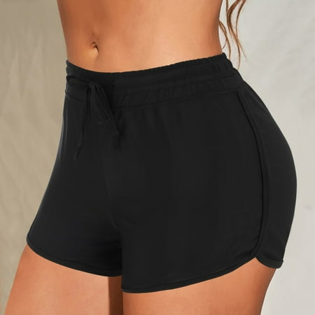 Baqcunre Swim Suits for Women 2024  Women Buttons Running High Waist Bikini Lace Up Bikini Bottom Tankini Shorts Swimwear Beach  Tankini Swimsuits for Women  Bikini Sets for Women Black 2XL