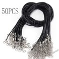 thumbnail image 2 of 50PCS Necklace Cord，Waxed Necklace Cord Bulk 1.5 mm with Clasp Necklace String for Bracelets，Black Necklace Rope for Handmade DIY Jewelry Making and Beading Supplies, 2 of 8