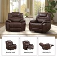 thumbnail image 7 of Bonzy Home Genuine Leather Manual Recliner Chair — Oversized Ergonomic Single Recliner with Soft Armrests & Flexible Footrest for Living Room, Set of Two, 7 of 7