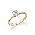 thumbnail image 2 of D-F VS 6.00MM Moissanite Engagement Ring (0.68 ct Moissanite Weight, 0.75 ct dew) Thin Band Classic 14K Gold, 2 of 3