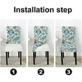 thumbnail image 4 of Elastic Chair Covers Set of 6, Blue Floral Batik Boho Printed Washable Chair Cover Chair Cover for Kitchen Home or Party, 4 of 4