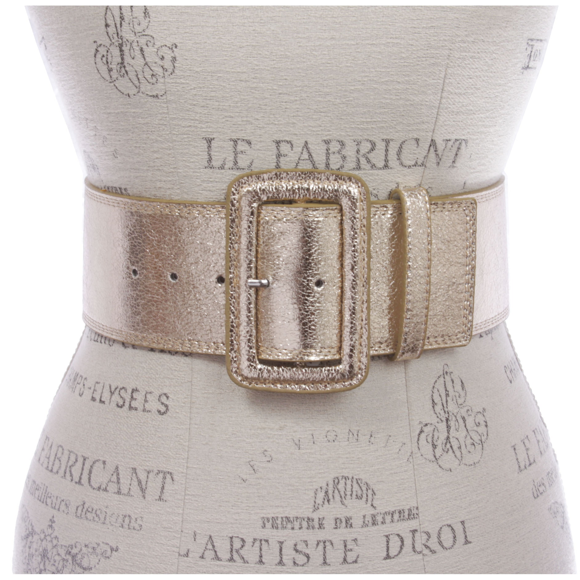 Beltiscool Women's 3 inch Wide High Waist Fashion Stitch Rectangular Leather Belt, Size: XS/Small - 28, White
