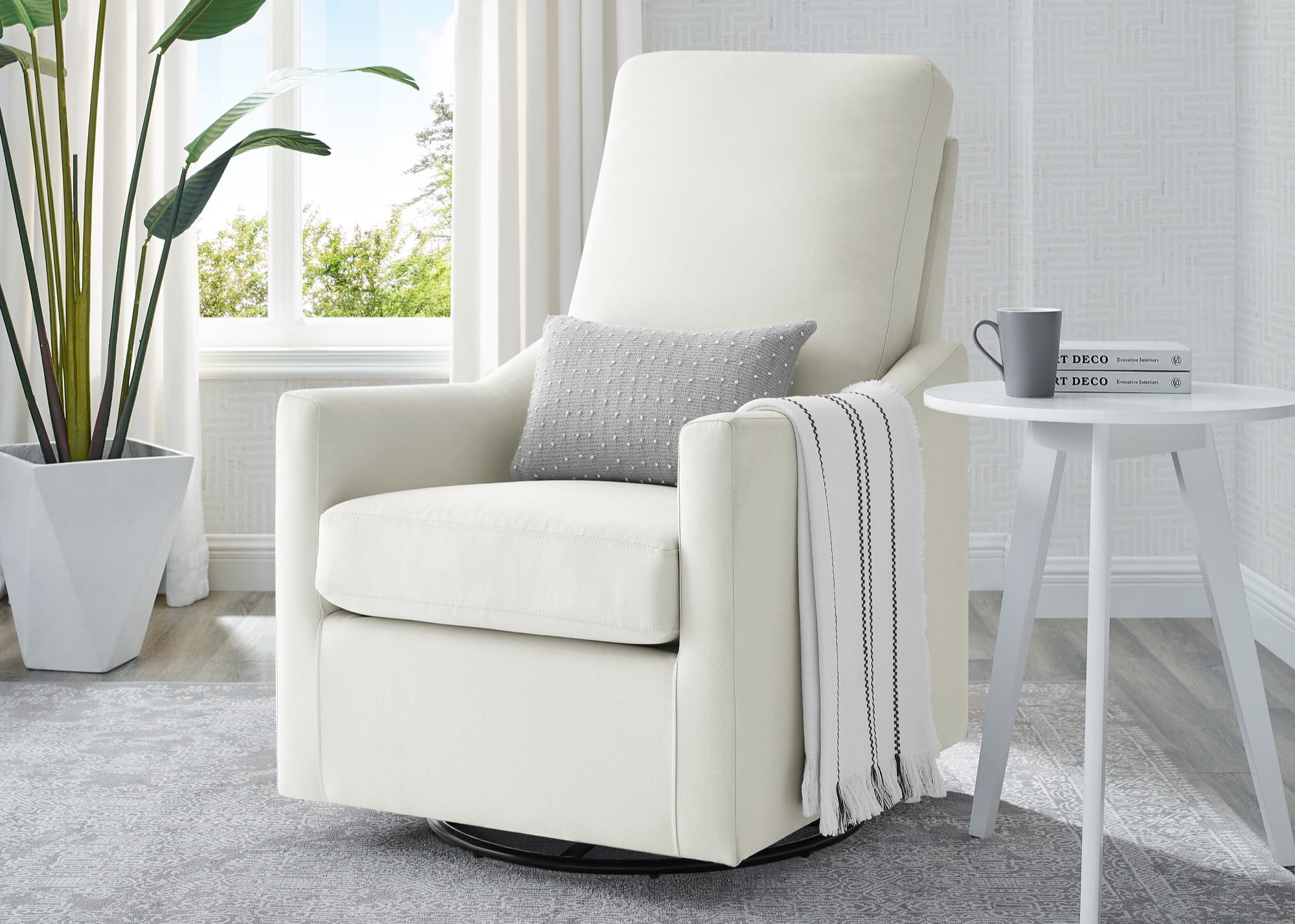Delta Children Adley Nursery Glider Swivel Chair - Greenguard Gold Certified, Cream