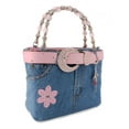 thumbnail image 2 of Denim Jean Purse W/ Belt & Key Chain/Flower - BG-BJ113MPK (BG-ABJ13MPK), 2 of 4