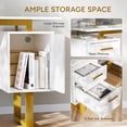 thumbnail image 3 of Furnibear Computer Desk with Drawers, Storage Cabinet with Built-in Outlets, USB Ports for Home Office, White, 3 of 7