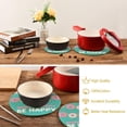 thumbnail image 6 of SKYSONIC Be Happy Pot Holders Trivets, 2 Pcs Heat Resistant Trivets,Inspirational Quote Cotton Thread Weave Mats for Hot Pads Pans Pot Bowl Teapot for Kitchen Decor, 6 of 7