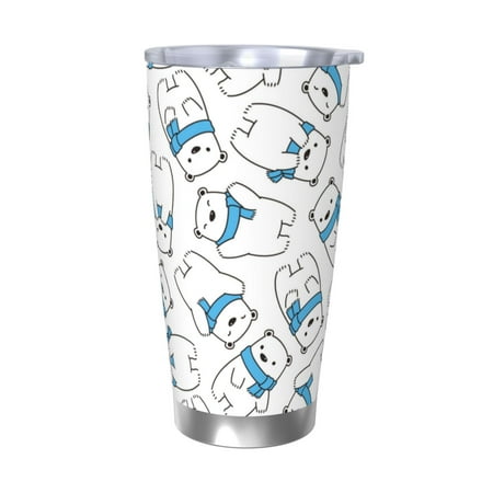 

Logiee Scarf Bear Print 20OZ Car Cup with Lid Stainless Steel Vacuum Insulated Double Wall Travel Tumbler Durable Insulated Coffee Mug Thermal Cup with Straw-Without Straw