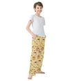 thumbnail image 4 of FORMRS Kids Pajama Pants with Pockets Size 6-8Y Boys Lounge Sleep Bottoms, Yellow Cartoon Cat Pattern, 4 of 8