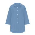 thumbnail image 6 of Linen Shirts for Women Summer Long Sleeve Button Down Blouses Lightweight Gauze Loose Casual Fashion Clothes, 6 of 6