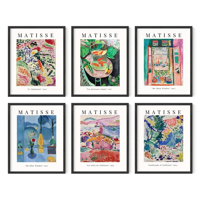 Póster artístico HAUS AND HUES Matisse juego de 6 para decoración del hogar