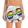thumbnail image 2 of Vsdgher Panda with Sun glasses Print Women's Running Double Layer Shorts High Waisted with Pockets Elastic Yoga Workout Athletic Gym Sports, 2 of 8