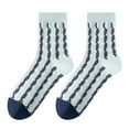 thumbnail image 2 of FAZVAOO Socks for Women Cotton Crew Long Comfortable Fashion Solid Ribbed Socks Blue, 2 of 3