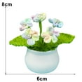thumbnail image 5 of Knitting Crochet Potted Plants Handmade Gradient Forget Me Not Mini Flowers Ornament Home Car Decoration-A, 5 of 8