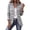 Gray-#001, variant on Women's Ruffle Trim Knit Cardigan Sweater Double Breasted Lapel Collar Long Sleeve Button Front Casual Fall Jacket,Black L