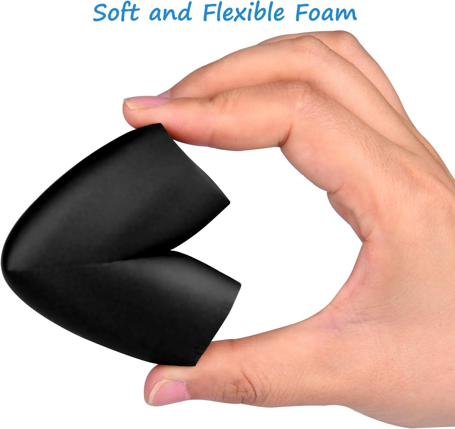 Komfortology Black Foam Corner Protectors, 12 Count with 3M Adhesive