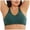 Dark Green, variant on UOCUFY Women Plus Size Front Closure Wire Free Bra Striped Seamless Support Bralette Comfort Everyday
