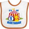 thumbnail image 3 of Inktastic Its My Birthday Circus Tent with Lion 1 Year Old Boys or Girls Baby Bib, 3 of 4