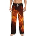 thumbnail image 2 of Lsque Fiery Orange Flames Energy Print Men's Pajama Pants, Lounge Pant - Comfortable Home Wear,Elastic Waistband, Stylish Design-XX-Large, 2 of 9