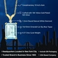 thumbnail image 2 of Gem Stone King 9.37 Ct Sky Blue Topaz White Diamond 18K Yellow Gold Plated Silver Pendant with Chain, 2 of 5