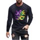 thumbnail image 2 of Ceisia Men's Mardi Gras Mask Print T-Shirt | Slim Long-Sleeve Crewneck Winter Casual Top Gift, 2 of 5