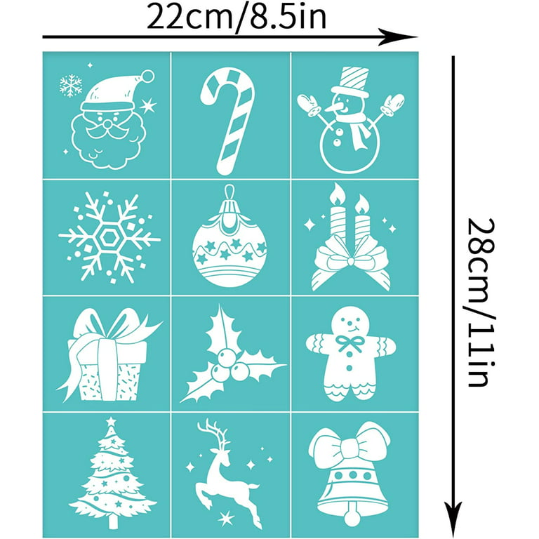 DGAGA Merry Christmas Silk Screen Stencils,Crystal Ball Self-Adhesive  Stencils Reusable Snowflakes Silk Screen Printing Stencil for Craft Xmas  Tree