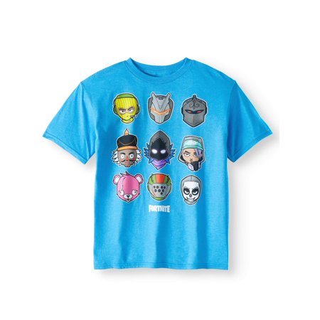 Walmart Fortnite Shirt Fortnite Fortnite Shirt For Boys Chibi Grid Heads Character Tee Large 10 12 Walmart Com Walmart Com