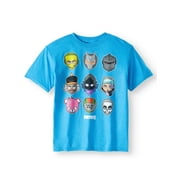 Fortnite Shirt for Boys Chibi Grid Heads Character Tee (Large (10/12)