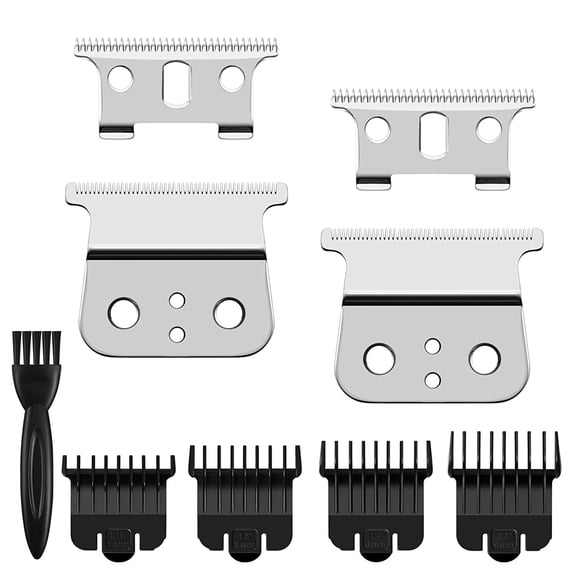 2 Pack T Outliners Blades Compatible with Andis T Outliner & GTX Trimmer, (Sliver Steel T Blade )