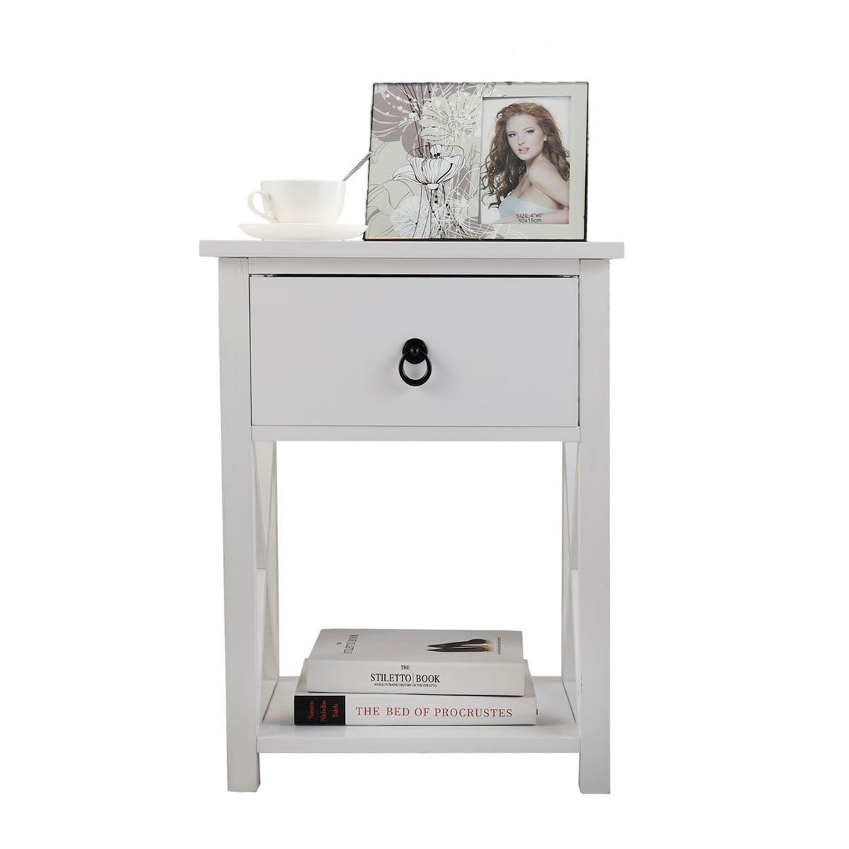 Kepooman Wooden Night Stand Set of 2, Side End Table Storage Cabinet for Bedroom Living Room - White Kepooman Wooden Night Stand Set of 2, Side End Table Storage Cabinet for Bedroom Living Room - White