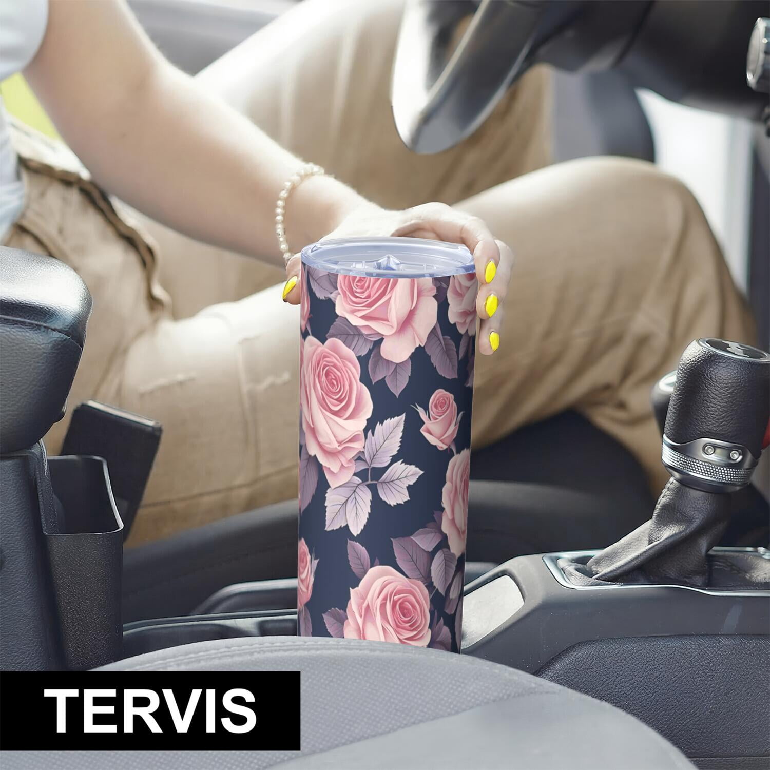 Flower Floral Print Pattern Insulated Lunch Bag for Women and Men, Large Portable Soft Cooler Tote, Thermal Food Storage Bag with Pearl Cotton, 8.66L, 8.75"x5.75"x9.5"