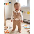 thumbnail image 4 of RUINIXCW Baby Boys Fall Outfit, Plaid Long Sleeve Romper with Pants and Bow Tie, 4 of 8