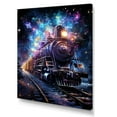 thumbnail image 2 of Designart "Moonlit Train Journey in Purple" Performing Arts Canvas Wall Art - Traditional Purple Transportation Train Living Room Canvas Art, 2 of 6