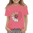 thumbnail image 2 of XIMIN T-Shirts Filles Graphiques Tournesol Manches Courtes Col Rond Coton Coupe Ample Décontractée Été, 2 of 5