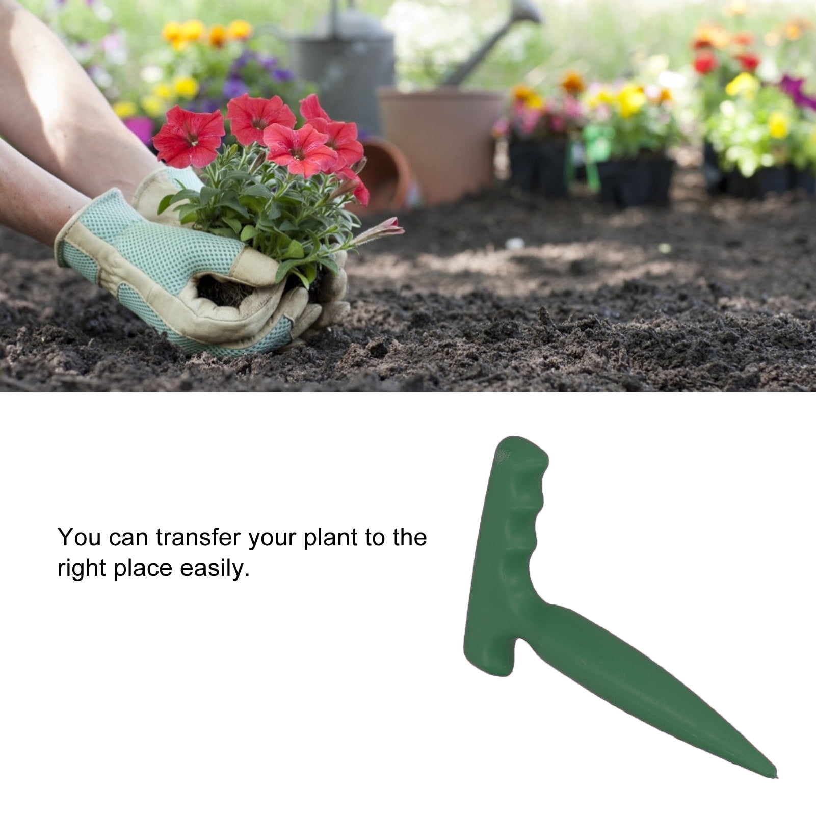 Bulb Planter Tool Hole Puncher Portable Plastic Hole Digger Seedling Puncher for Seedling Transplanting Planting Garden Supplies Green
