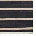 thumbnail image 5 of Rugsotic Carpets Handmade Rugs Hand Woven Kilim Runner 3'x13' Charcoal Cream Wool for Indoor Use, 5 of 5