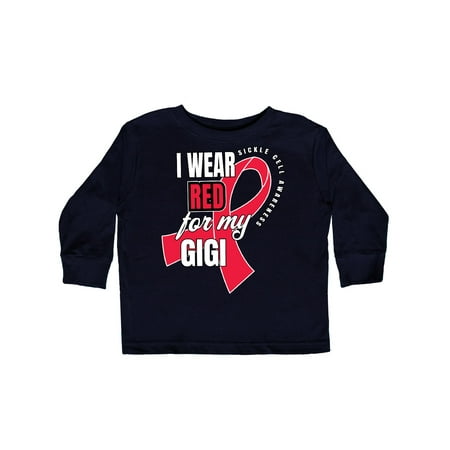 

Inktastic Sickle Cell Awareness I Wear Red For My Gigi Gift Toddler Boy or Toddler Girl Long Sleeve T-Shirt