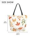 thumbnail image 5 of FORMRS Womens Canvas Tote Bag with Zipper Inner Pocket Shoulder Handbag, Beige Autumn Leaves, 5 of 7