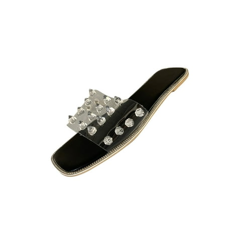 

Egmy non slip shoes Style Flat-Bottom Nail Slippers Female Color Beach Sandals and Slippers