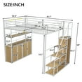 thumbnail image 2 of Harper & Bright Designs Full Size Loft Bed with Storage Staircase and Shelves, Heavy Duty Metal Loft Bedframe with Wardrobe and Lockers for Kids Teens, White+Natural, 2 of 15