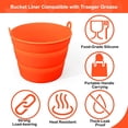 thumbnail image 3 of 2Pcs Reuasble Silicone Grease Bucket Liners,4.9x3.5x4.1In Durable Drip Tray Liner,Silicone Grill Cooking Accessories for Traeger(Red), 3 of 6