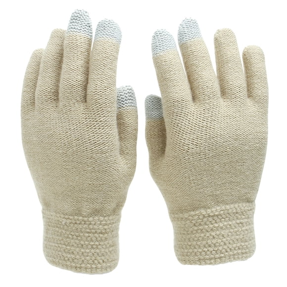 Guantes de invierno Qarigey para hombre Gorros de invierno Múltiples colores estilo de tejido clásico beige