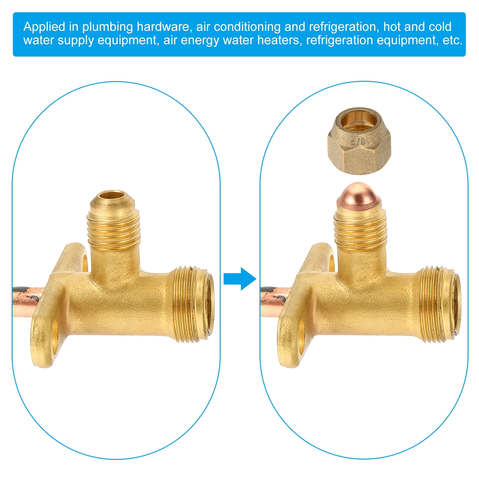 Unique Bargains Air Conditioner Stop Valve 3 Way Angle Stop Valve 60 x 12.7mm