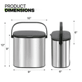 thumbnail image 4 of Magshion Kitchen Hanging Trash Can with Handle & Lid, 1.3 Gal Stainless Steel Countertop Compost Bin with Inner Bucket for Cabinet Door Under Sink, Silver, 4 of 10