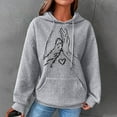 thumbnail image 2 of Enjoytime Hoodies for Women Casual Printed Long Sleeve Pullover Hooded Crewneck Drawstring Sweatshirt with Pocket, 2 of 4