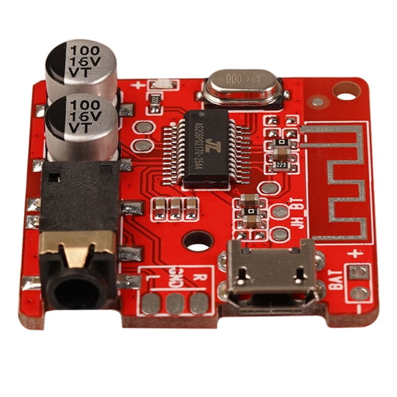 ZheElen Module Récepteur Bluetooth Récepteur de Voiture USB Interface 3.5mm Circuit Imprimé DIY, Rouge Rouge